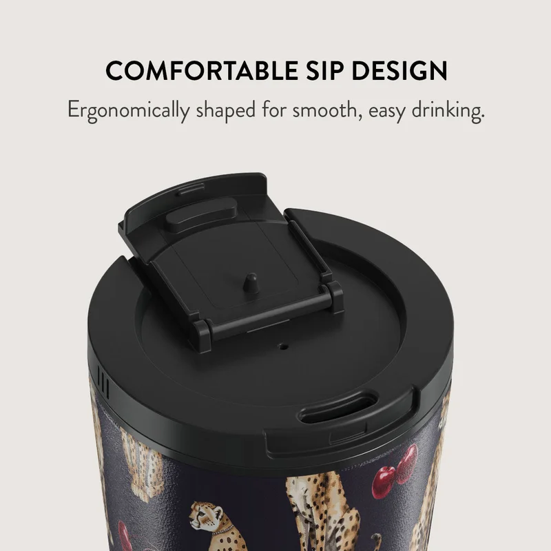 Burga  Burga Cougar 700ml Travel Mug Flap & Straw Set Lid Combo – BPA-Free Stainless Steel, Triple-Layer Insulated, Leak-Resistant, Premium Printed Design – Hot & Cold Drinks  | Best Price UAE